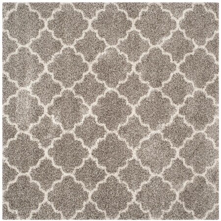 Safavieh 5 x 5 ft. Hudson Shag Power Loomed Square Area RugGrey & Ivory SGH282B-5SQ